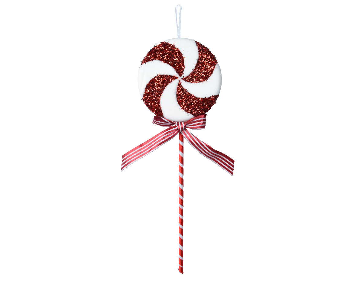 LOLLY C/STICK 3X15 H42CM. ROSSO/ BIANCO