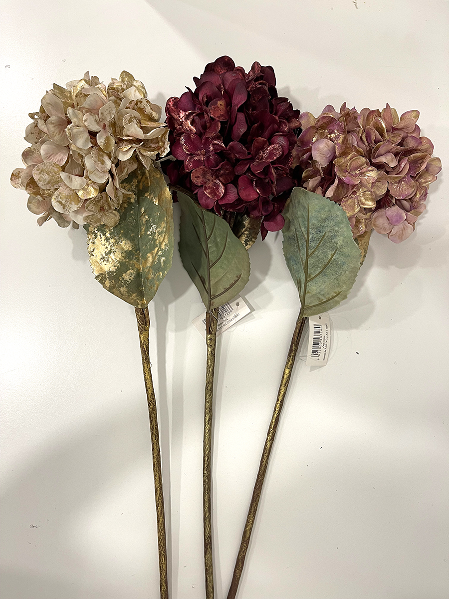 HYDRANGEA SPRAY GOLD TOUCH 3PZ. COL.ASS.