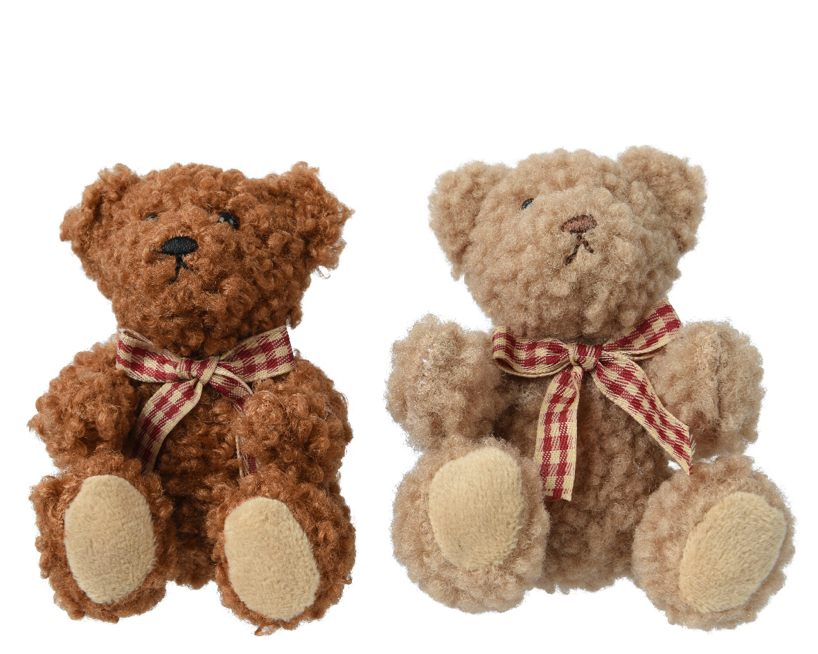 ORSETTI PELUCHE 7X6 H10CM. 2PZ. BEIGE BR.