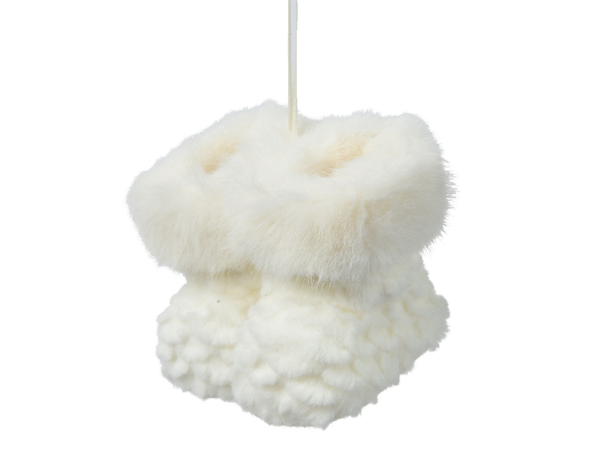 SCARPONCINO PELUCHE 8X8 H10CM. 2PAIA BIANCO