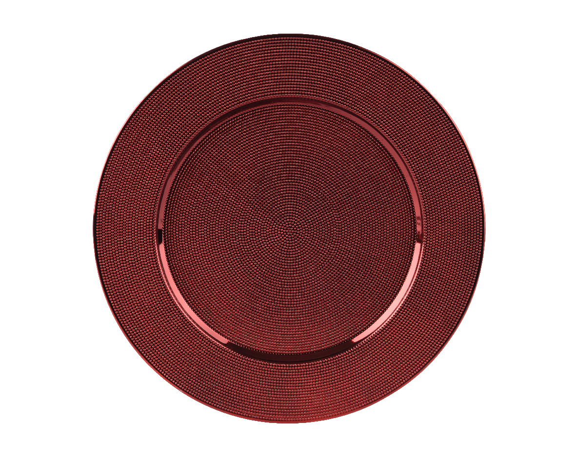 PIATTO PL. D33CM. C/PUNTINI ROSSO