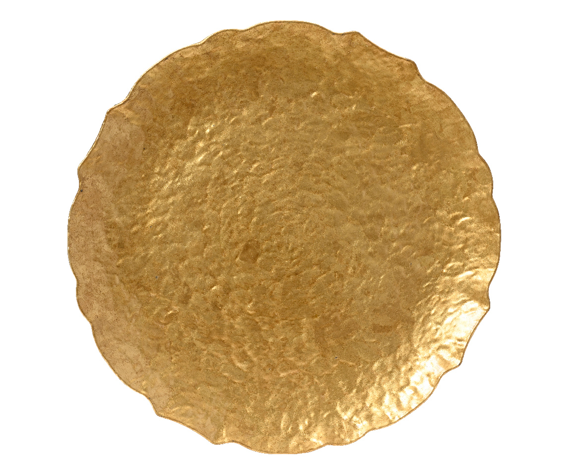 PIATTO PL. D33CM. MARTELLATO ORO