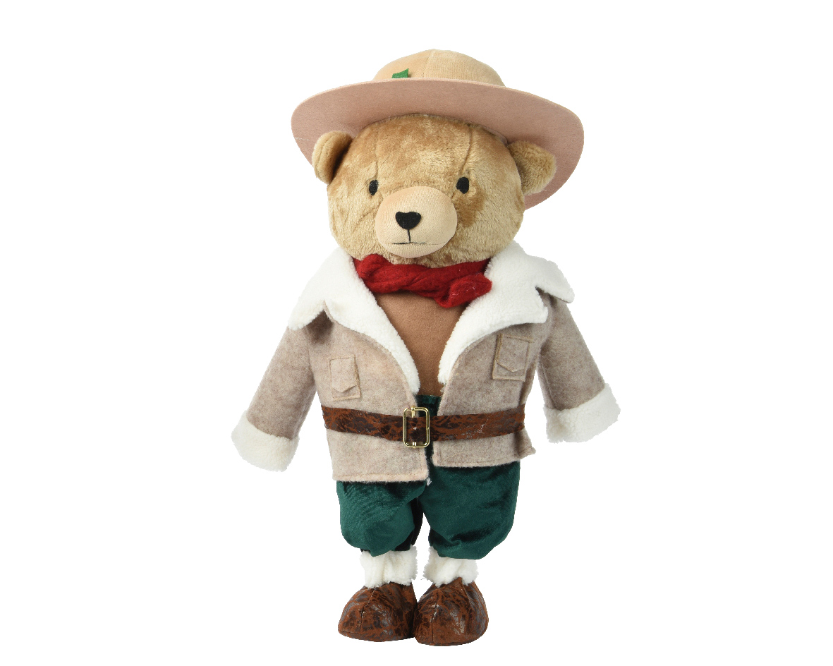 ORSO IN PIEDI C/CAPPELLO H45CM. BEIGE