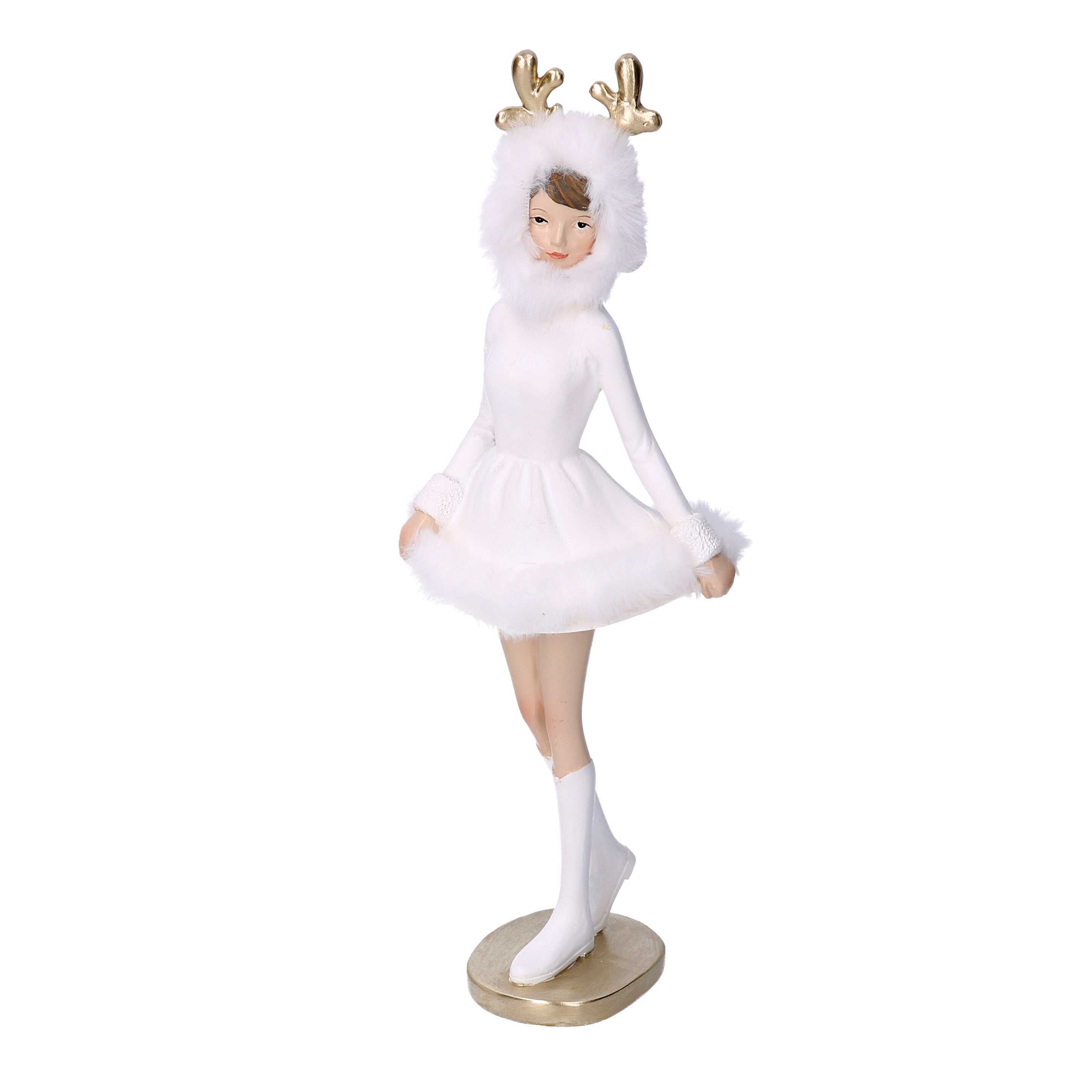BALLERINA RESINA D12 H32,5CM. BIANCO