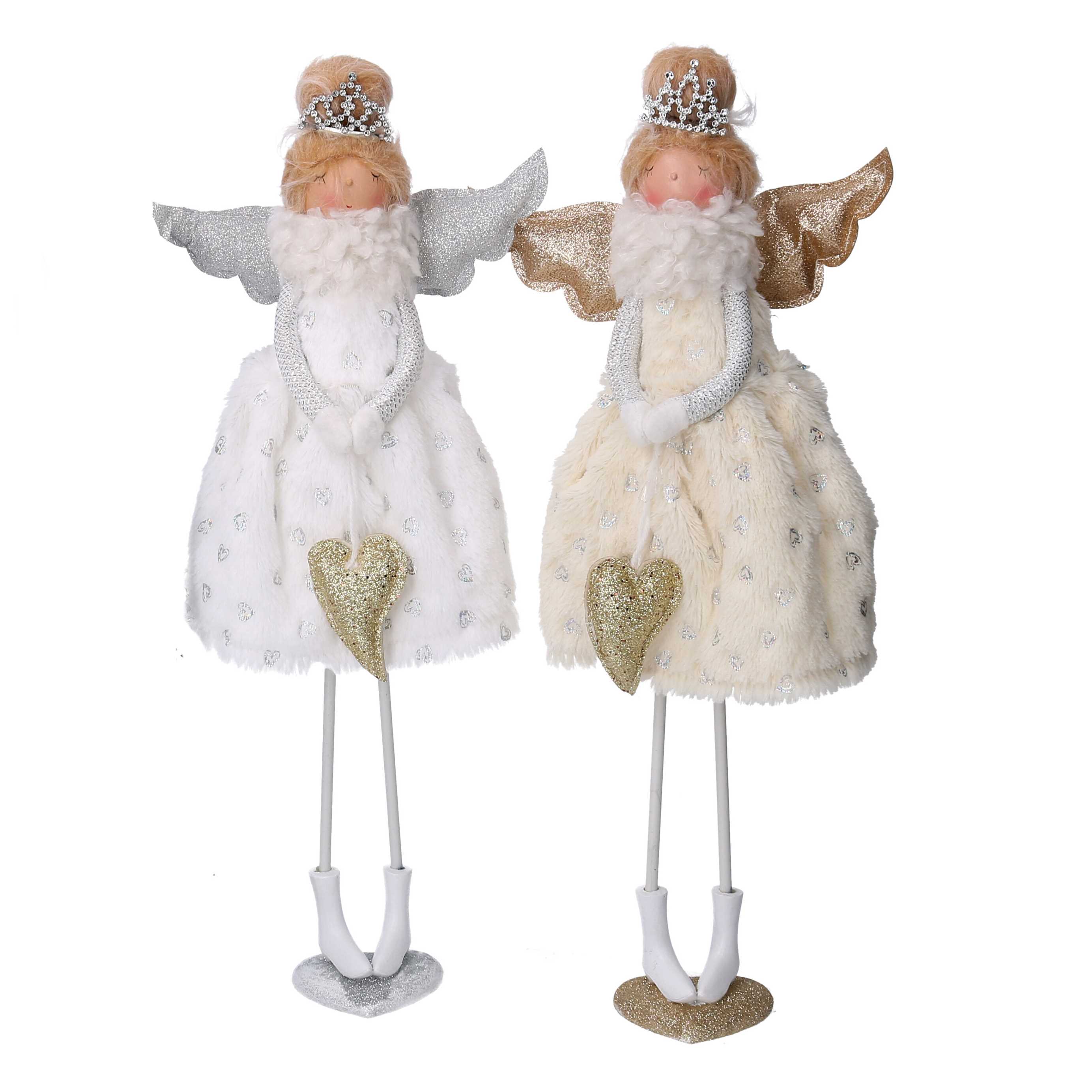ANGELO DI STOFFA C/CUORE H49CM. BIANCO