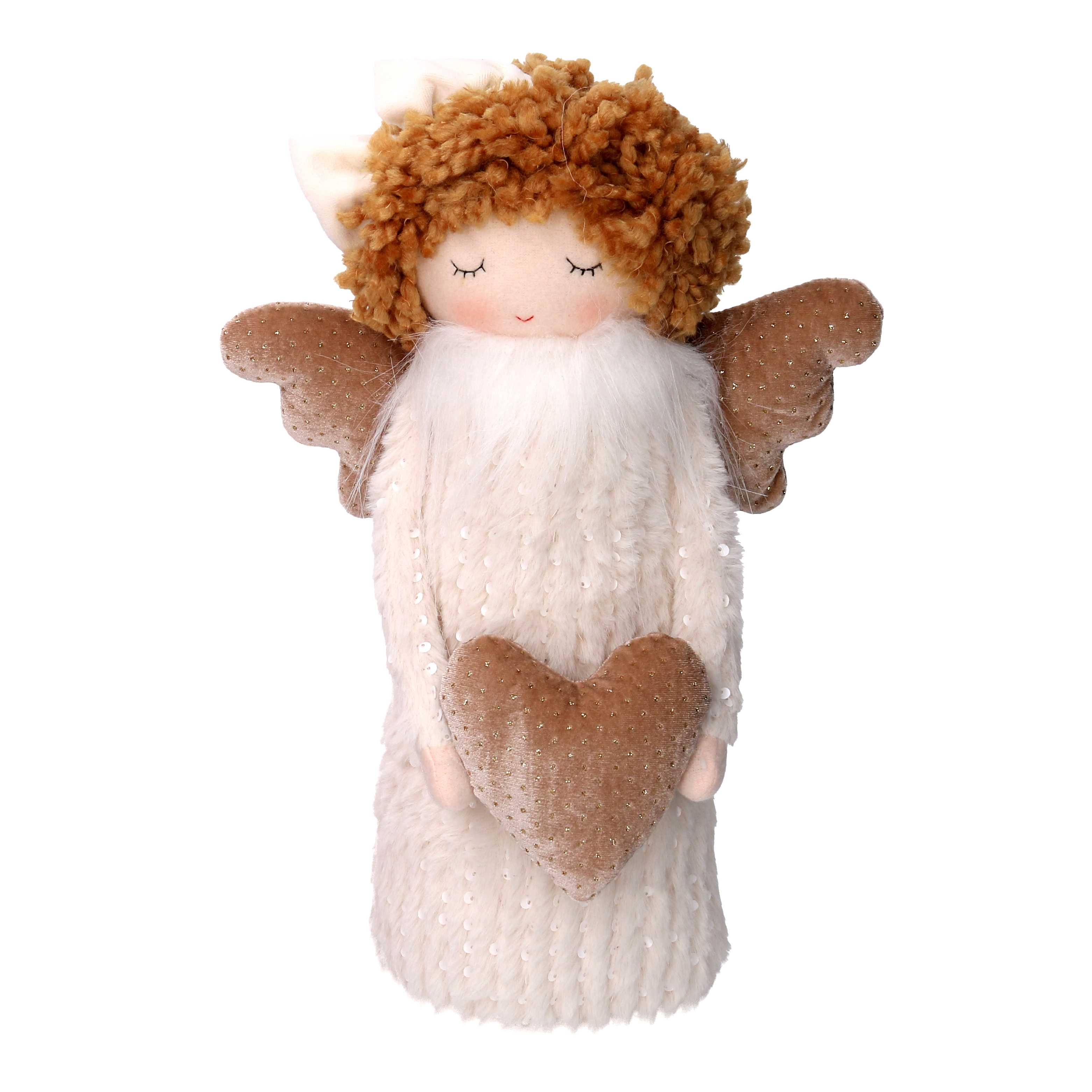 ANGELO DI STOFFA C/CUORE H38CM. CREMA