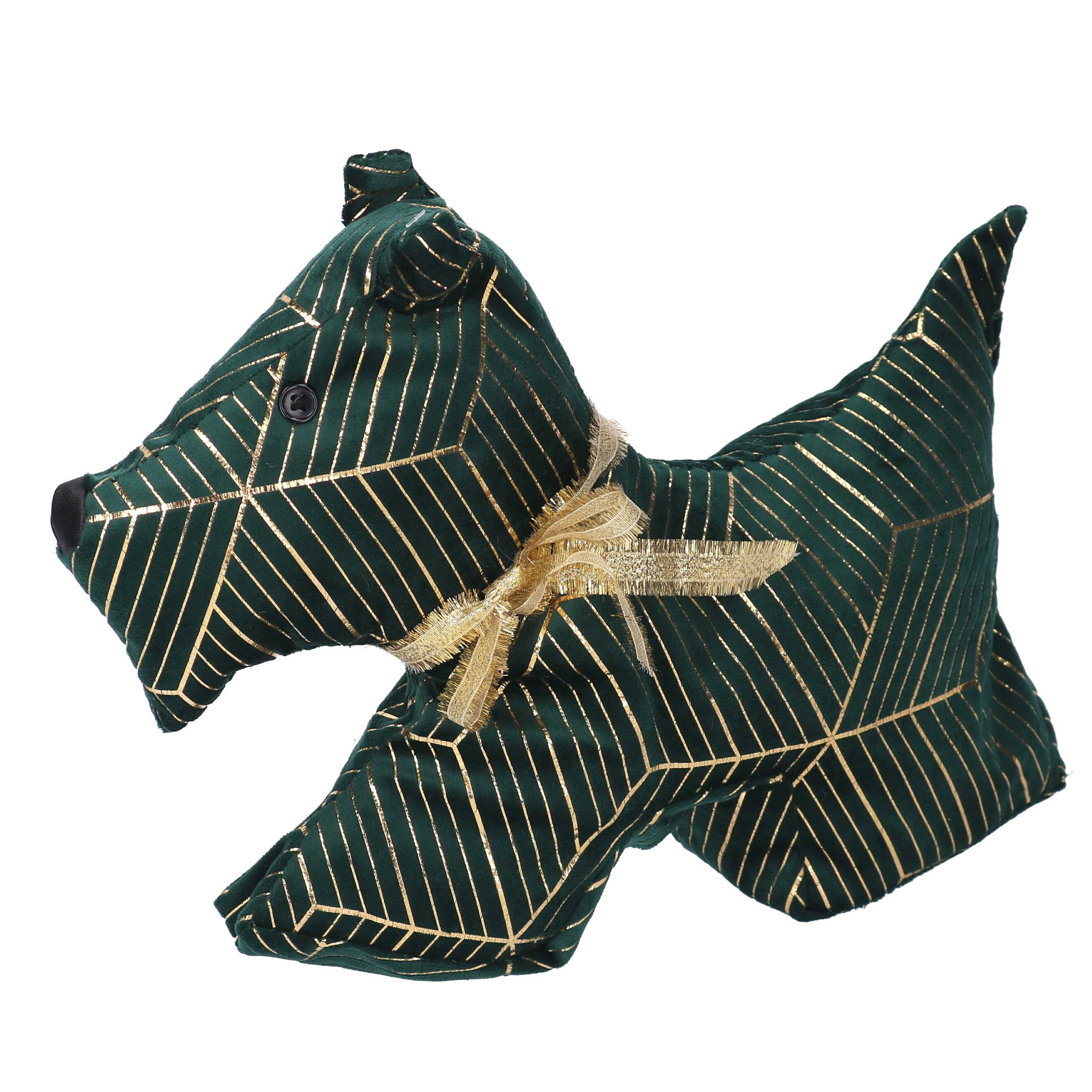 CAGNOLINO FERMAP. L35 H26CM. VERDE C/ORO