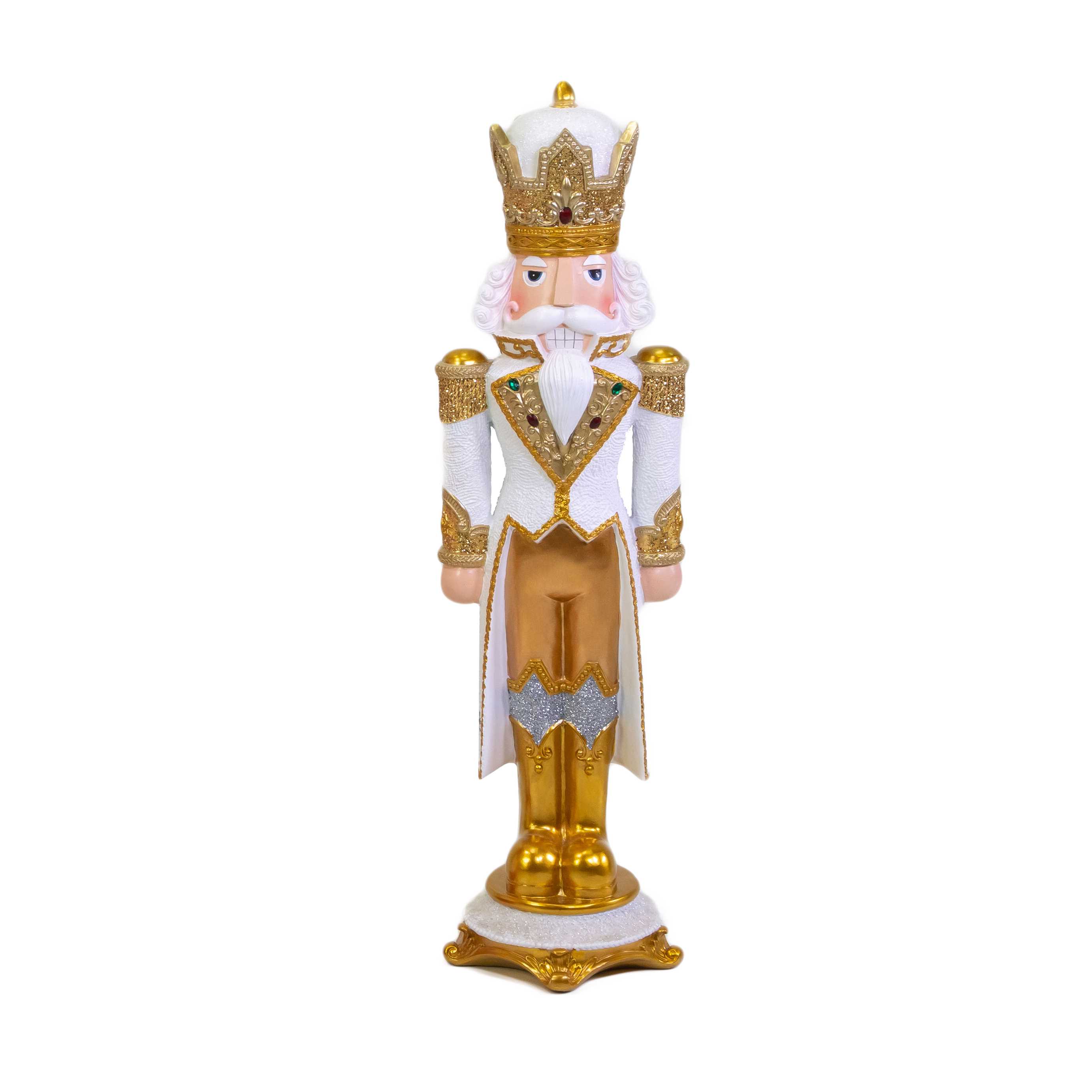 SOLDATINO RESINA 27,5X25 H91,5CM. BIANCO ORO