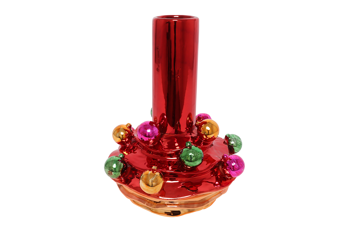 VASO GLAMOUR C/SFERE D28 H35,5CM. ---NETTO---