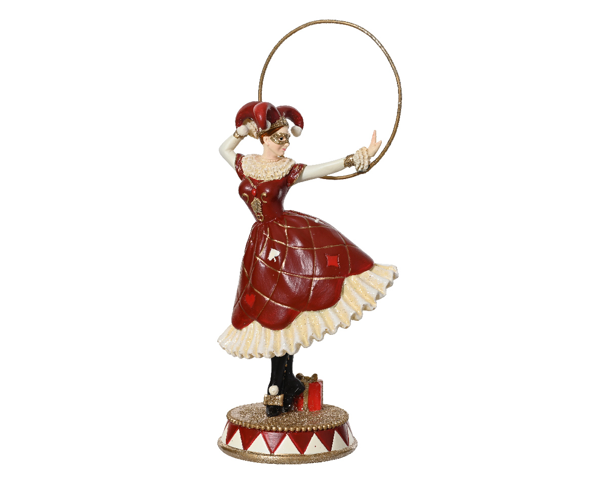 LADY POKER POLYR. C/CERCHIO H22CM.