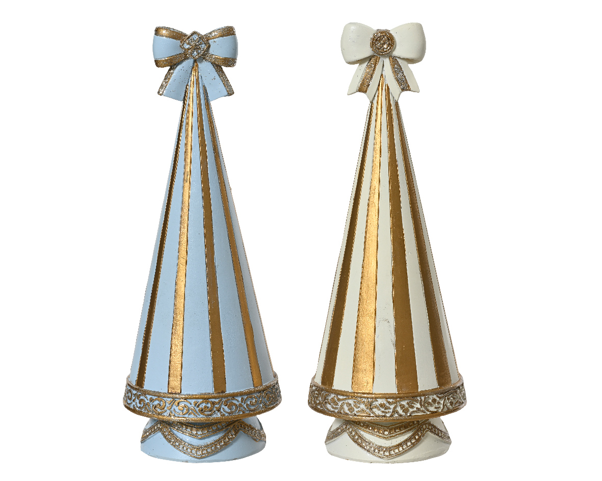 ALBERO POLYR. STRISCE ORO D7 H19CM. 2PZ.COL. ASS.
