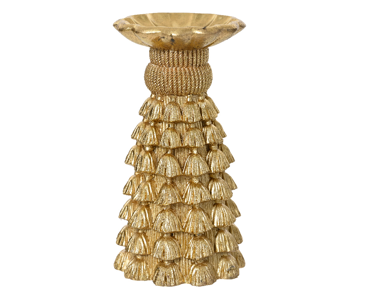POSTACANDELA POLYR. D9 H15CM. ORO
