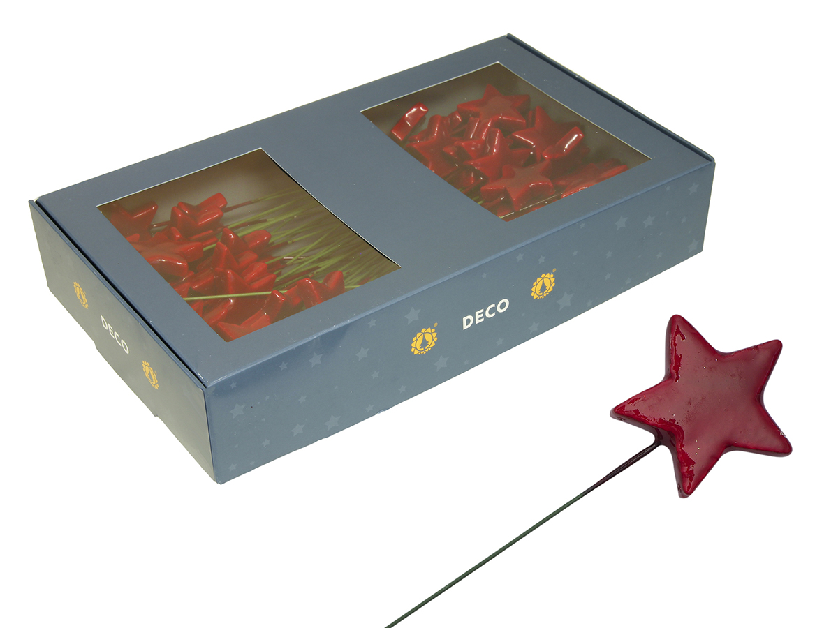 STELLINE C/PICK 40MM. 60PZ. ROSSO