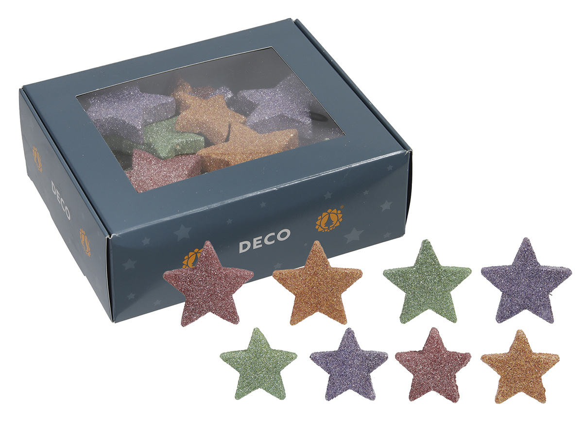 STELLINE GLITTER 40/50MM. 36PZ. MIX PASTEL