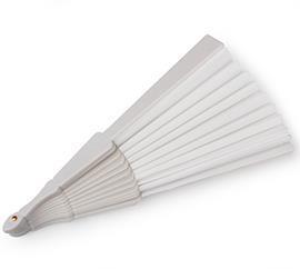 VENTAGLIO STOFFA 12PZ. L22,5CM.BIANCO