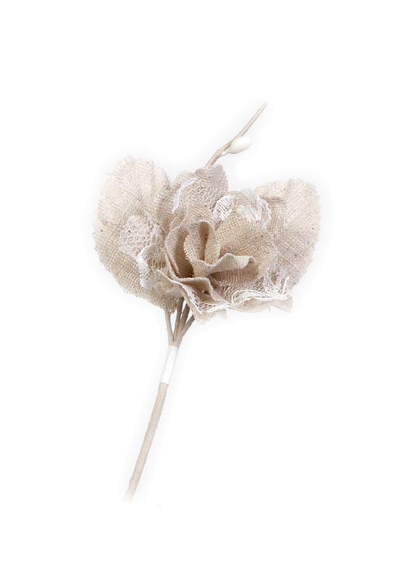 LACE SMALL FLOWER 12PZ. 12X5CM.CREAM