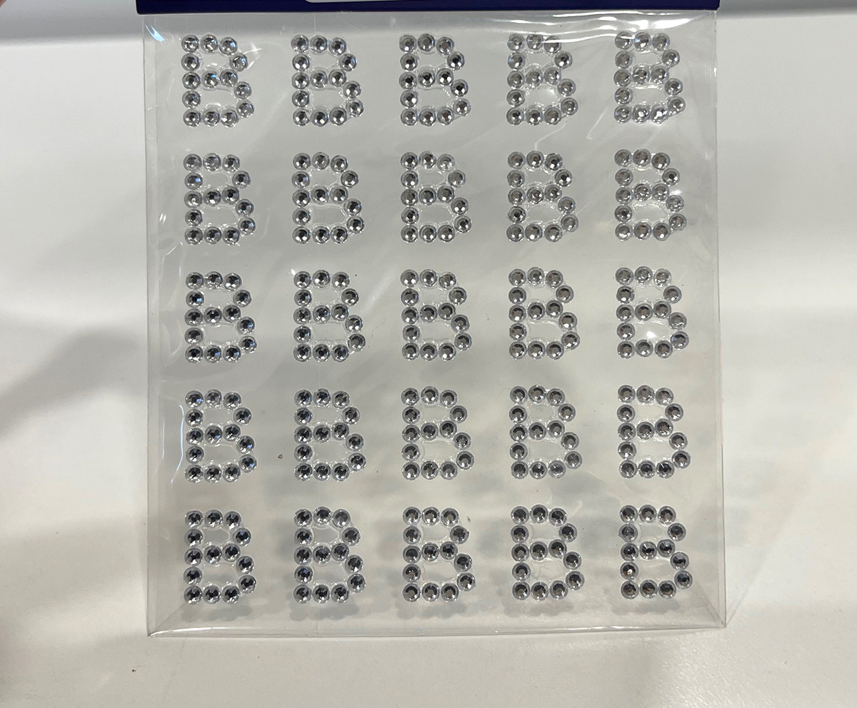 STICKERS LETTERA -B- 10MM. 25PZ. DIAMOND