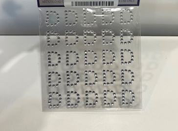 STICKERS LETTERA -D- 10MM. 25PZ. DIAMOND