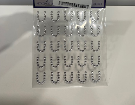 STICKERS LETTERA -U- 10MM. 25PZ. DIAMOND