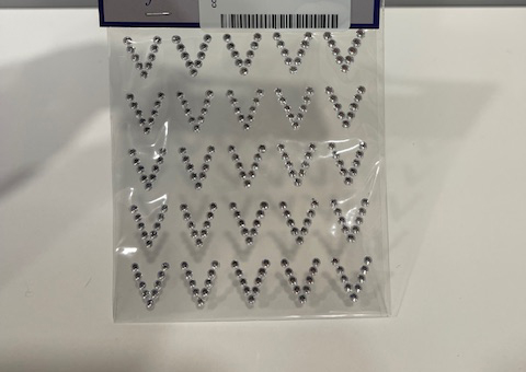 STICKERS LETTERA -V- 10MM. 25PZ. DIAMOND