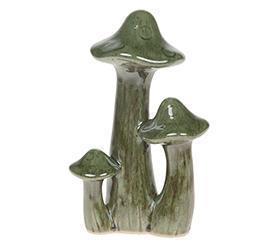 MUSHROOM CERAMIC H21 12X9CM.GREEN