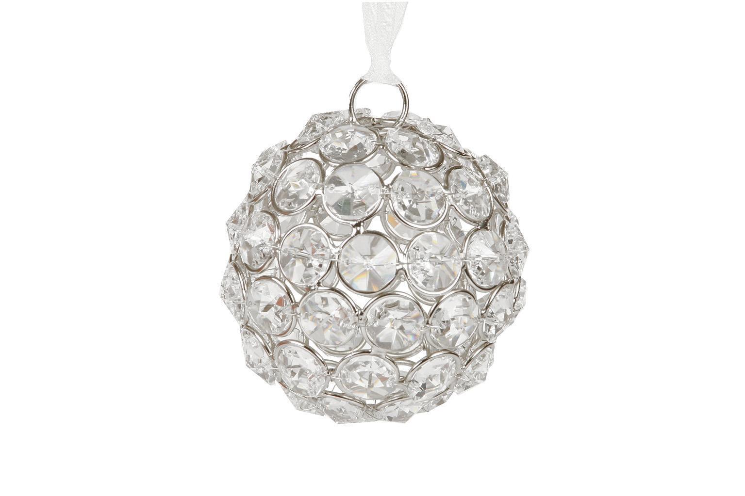 SFERA CRISTALLI D7,5CM. TRASP/ARGENT