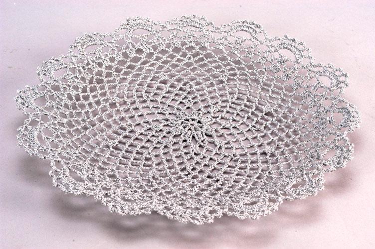 CROCHET.ROUND PLATE D30CM. SILVER