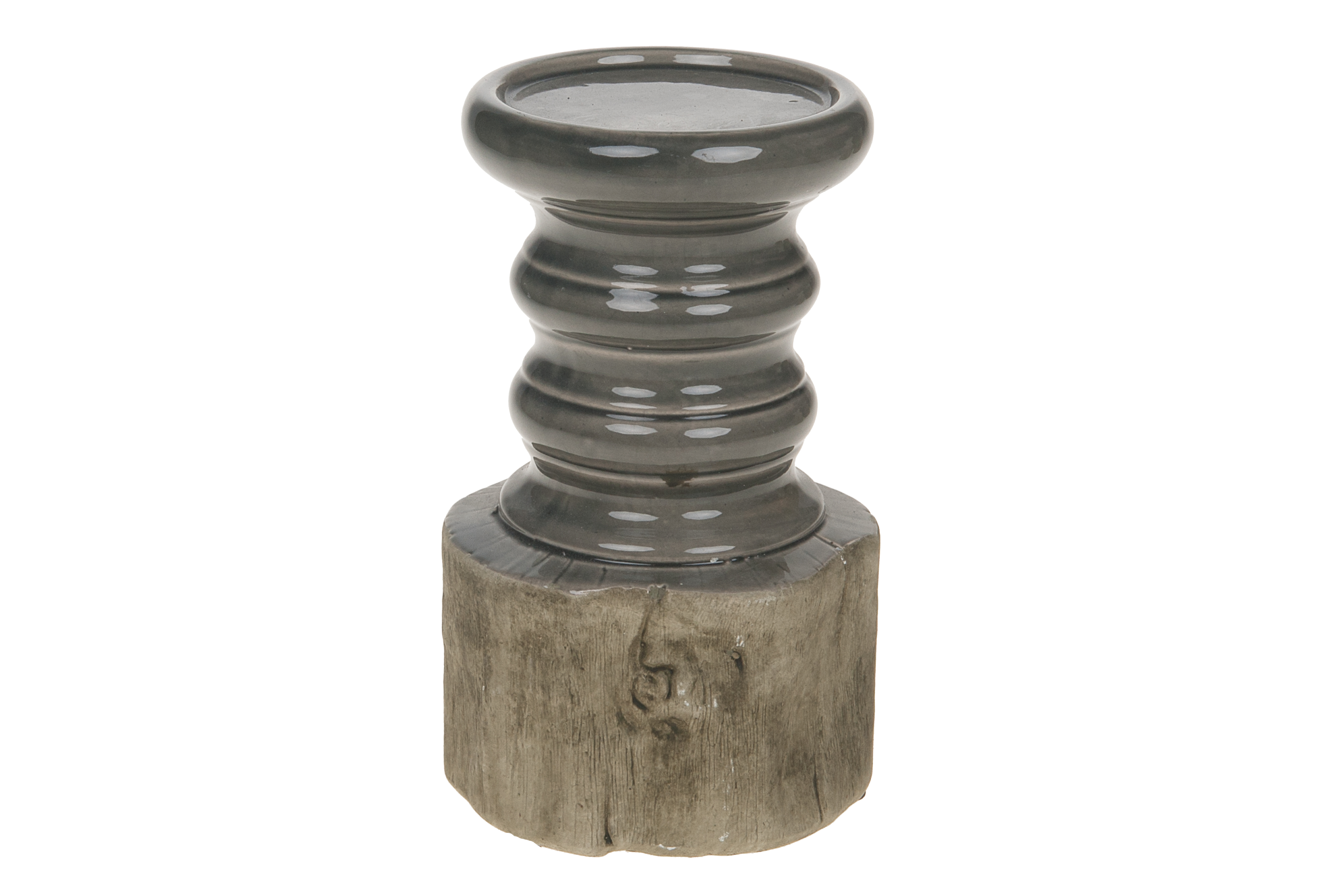 CANDLEHOLDER CER. H18 D11 GREEN