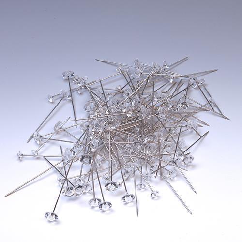 SPILLI ORNAM.DIAMANTE L65MM. D11MM. 100PZ. TRASP