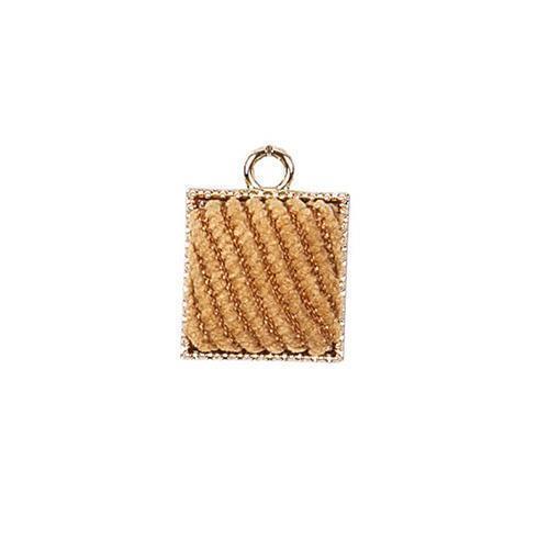 BOTTONI QUADRO VELLUTO D1,5CM.12PZ. OCRA