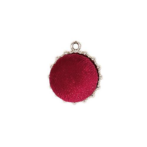 BOTTONI TONDI VELLUTO D2CM. 12PZ.ROSSO