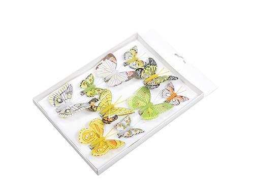 FARFALLE C/CLIP 10PZ. MISURE ASS. 5/8CM. GIALLO