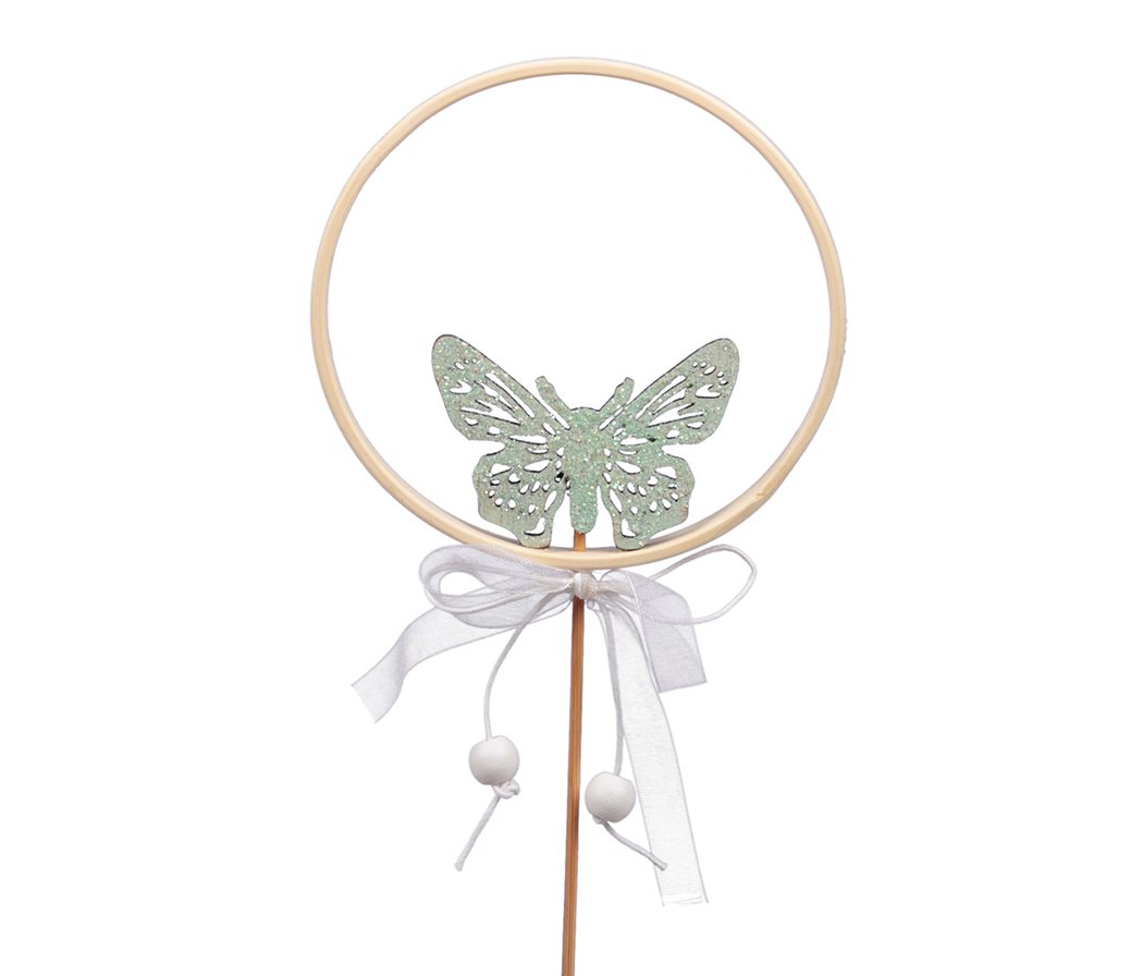 FARFALLA LEGNO STICK 10X10CM. 4PZ. --NETTO-------