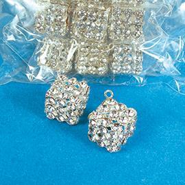 DADO STRASS 12PZ. 1,5X1,5CM. SILVER