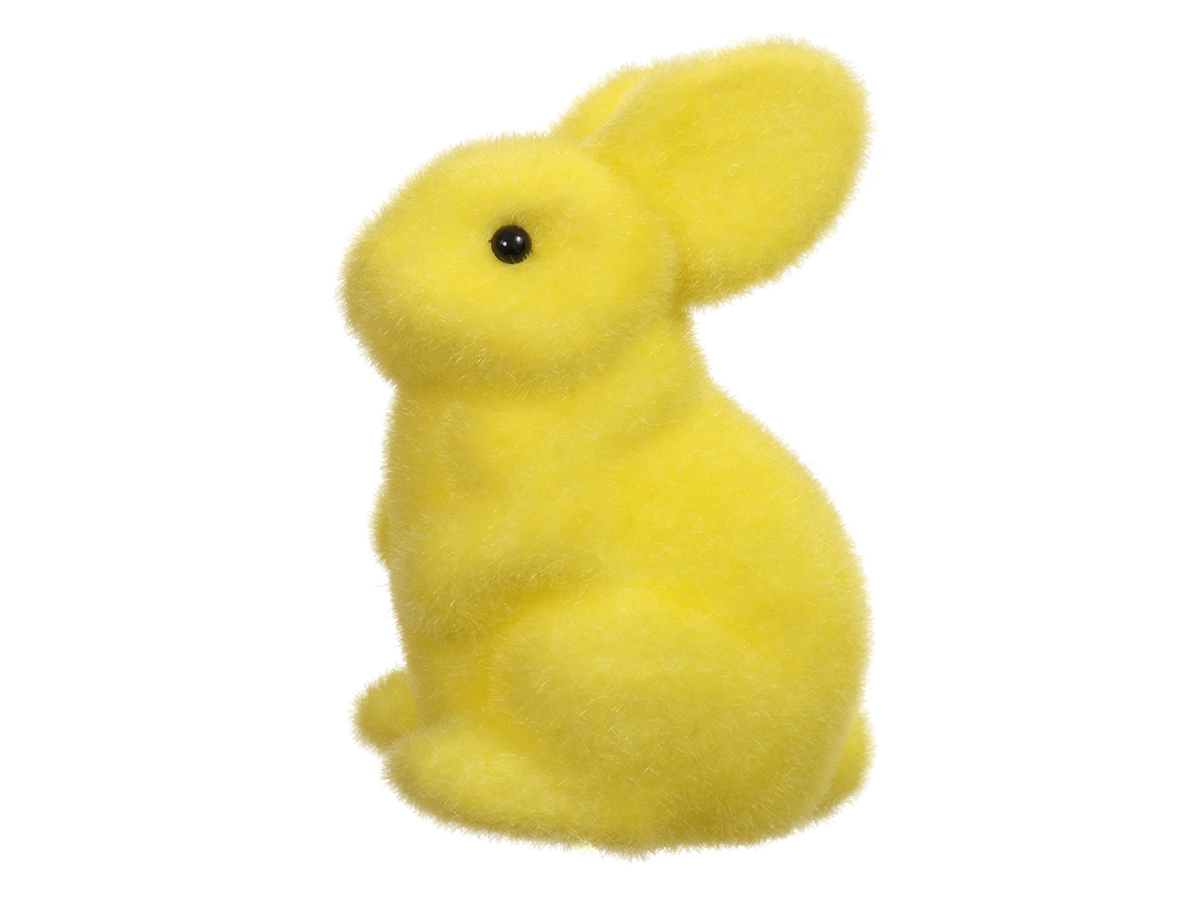 CONIGLIO FLOCCATO 9X14CM. 2PZ. GIALLO