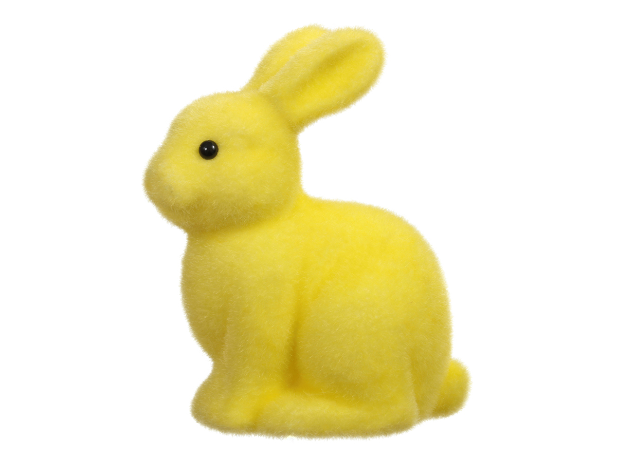 CONIGLIO FLOCCATO 12X21CM. GIALLO