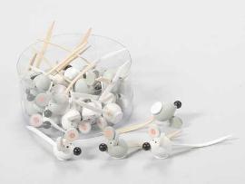 MOUSE STICKERS 24PZ.2CM. GREY/WHITE