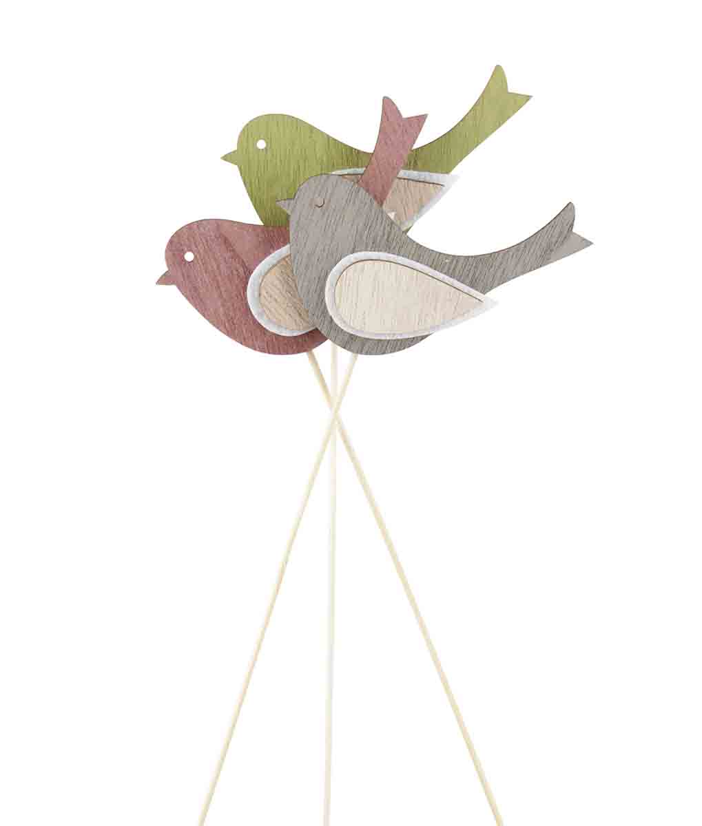 PICK UCCELLINI LEGNO 6,5X9CM. 21PZ.ASS.