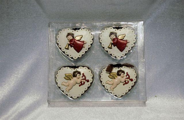 DECORO CUORE SWEETY 4PZ. 5CM.RED