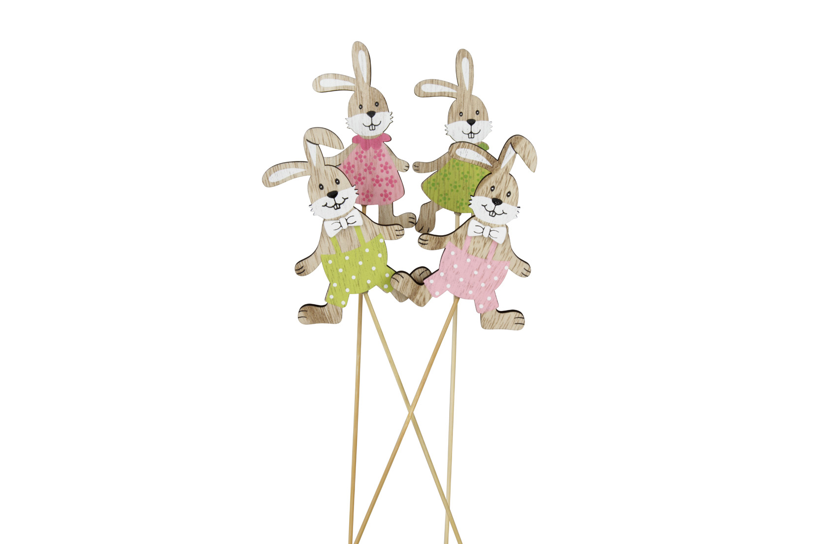PICK C/CONIGLIO LEGNO 16PZ. D85 H27CM. VERDE ROSA