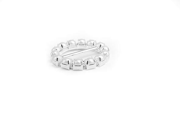 PERL RING D.25MM. 16PZ. SILBER/CREAM