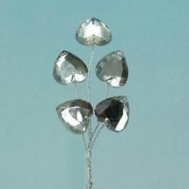 DECO PICK HEART H11CM. 10PZ. TRASP+ARG.