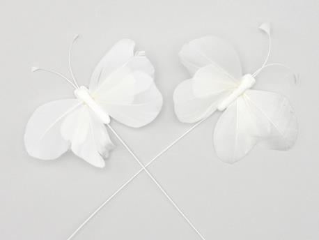 BUTTERFLIES PICK 48PZ. 8CM. BIANCO