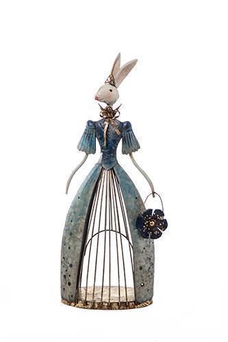CONIGLIA MET.C/VESTE H54,5 D26,5X14CM.