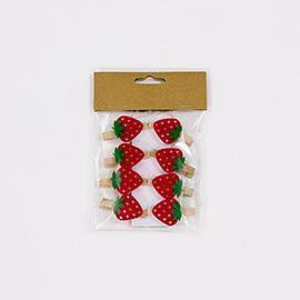FRAGOLINA CLIP 3CM. 8PEZZI ROSSO