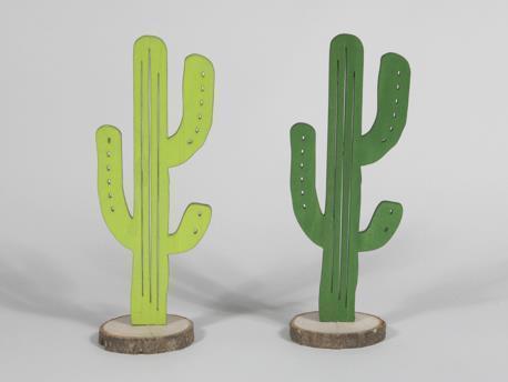 CACTUS LEGNO 2PEZZI H25CM. VERDE