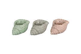 CONCHIGLIA RESINA C/VETRO 14X10X7CM. ROSA
