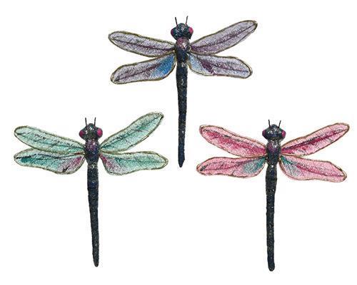 LIBELLULA C/CLIP 3PEZZI 15X13CM. ASS.