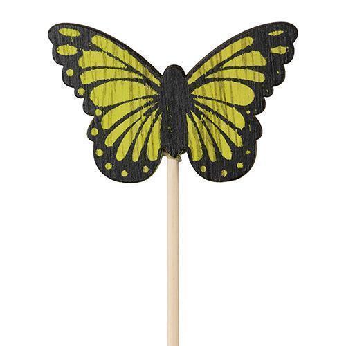 FARFALLA C/STECCA LEGNO 30CM. 3PZ. VERDE