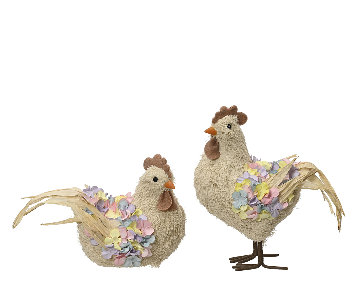 GALLO PAGLIA E FIORI 15X11 H30CM. --NETTO